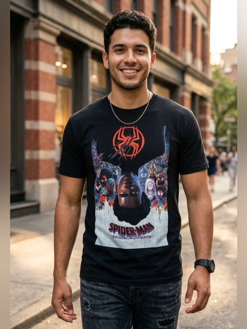 Spider-Man Across the Spider-Verse Graphic Tee - Men’s Size XL Miles Morales